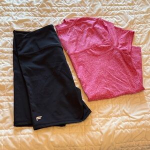 Fabletics Black and Red Workout Set